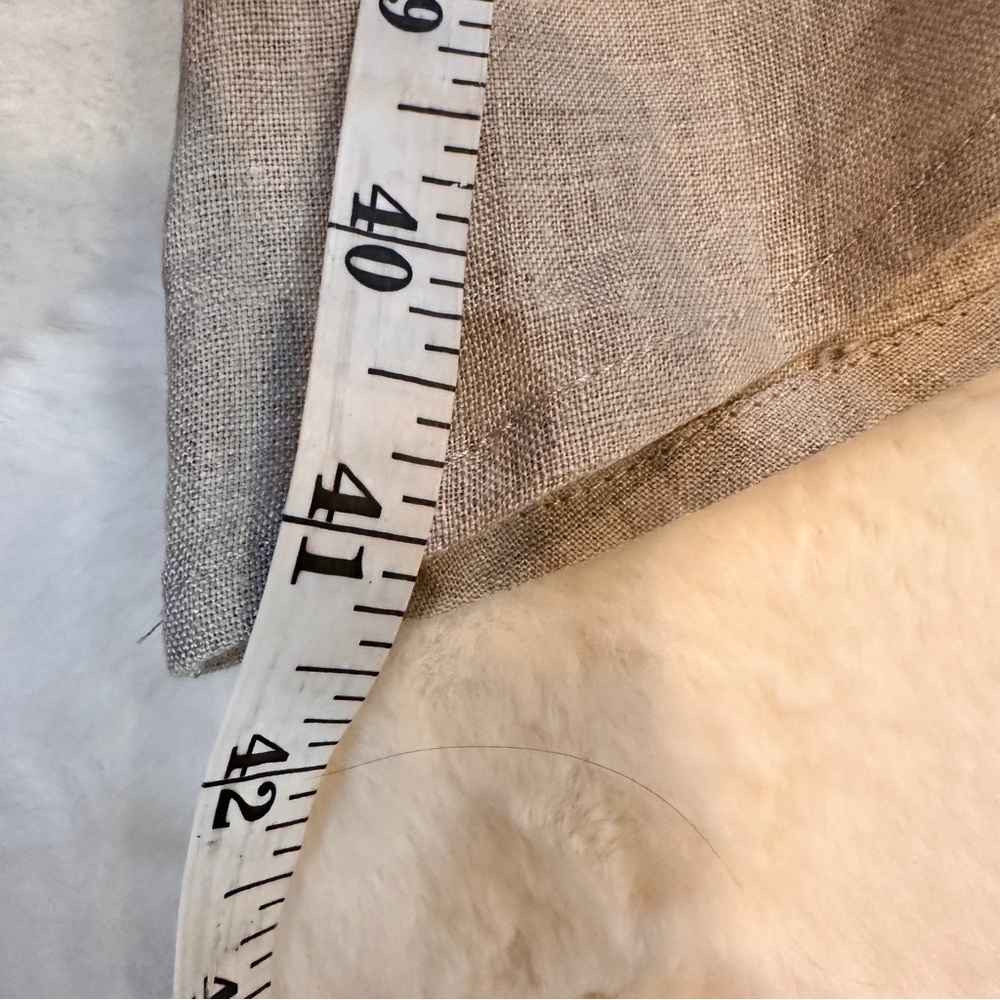 New DKNY 100% Linen Tee Kaftan Shirt Dress Lined Pockets Beige‎ Tan Sz Large - Picture 15 of 15